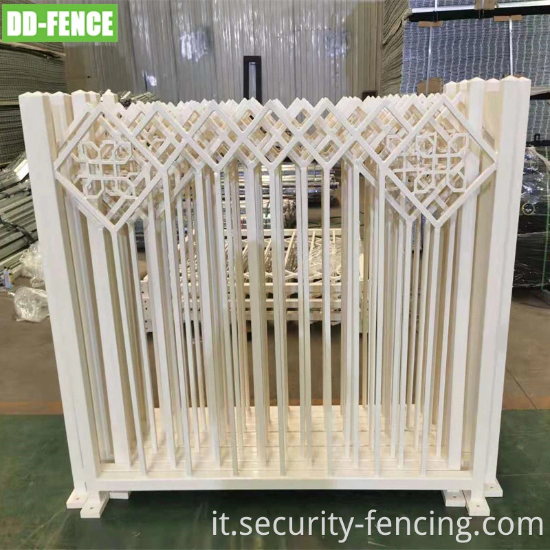 Recinzione da giardino in polvere in metallo ornamentale galvanizzato esterno decorativo / recinzione in alluminio